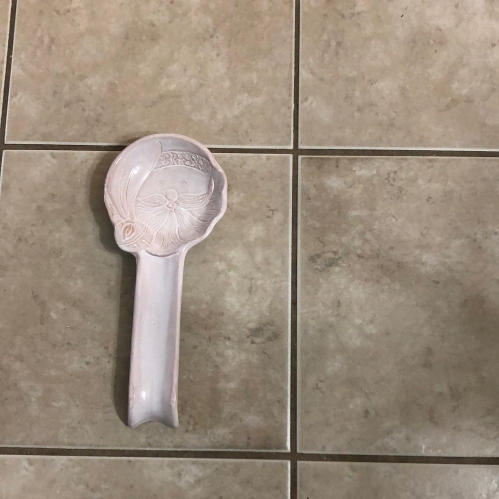 Santa Ceramic Pottery Spoon, made in Italy.
